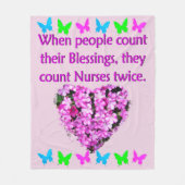 VERPLEEGKUNDIGEN WORDEN GEWAARDEERD FLEECE DEKEN (Voorkant)