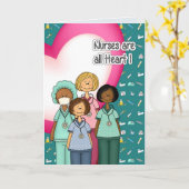 Verpleegkundigen zijn allemaal Heart Custom Kaart (Gele Bloem)