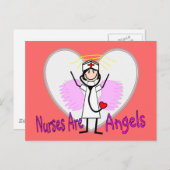 Verpleegkundigen zijn Angels Briefkaart (Voorkant / Achterkant)