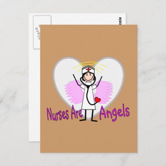 Verpleegkundigen zijn Angels Briefkaart (Voorkant / Achterkant)