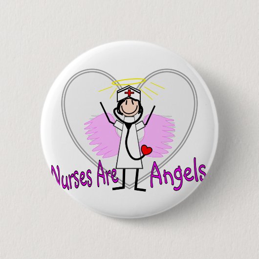Verpleegkundigen zijn Angels Ronde Button 5,7 Cm (Voorkant)