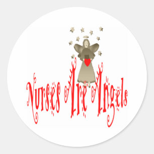 Verpleegkundigen zijn Angels Ronde Sticker