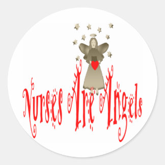 Verpleegkundigen zijn Angels Ronde Sticker