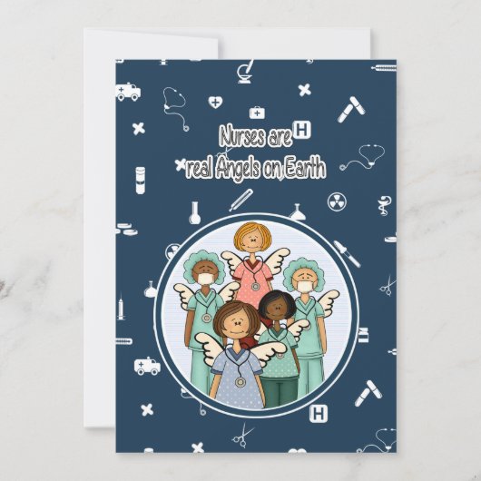 Verpleegkundigen zijn echte Angels op aarde. Aange Bedankkaart (Voorkant)