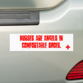 Verpleegkundigen zijn engelen in comfortabele scho bumpersticker (Op auto)