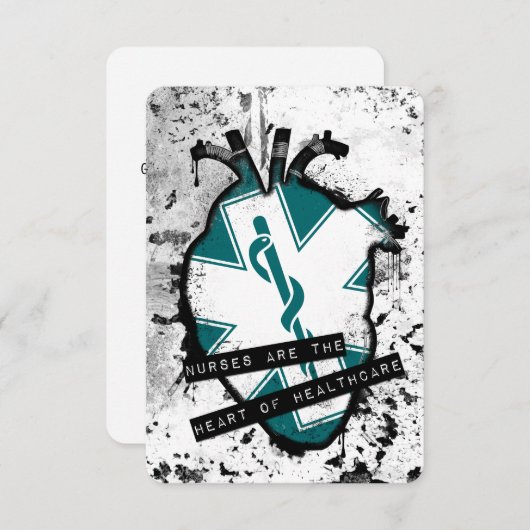 verpleegkundigen zijn het anatomische hart van de  kaart (Voorkant / Achterkant)