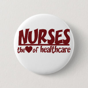 Verpleegkundigen zijn het hart van de gezondheidsz ronde button 5,7 cm