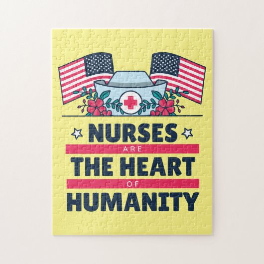 Verpleegkundigen zijn het hart van de mensheid legpuzzel (Verticaal)