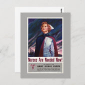 Verpleegkundigen zijn nu nodig - WWII-Poster Briefkaart (Voorkant / Achterkant)