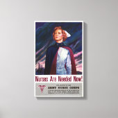 Verpleegkundigen zijn nu nodig -  WWII-Poster Canvas Afdruk (Voorkant)