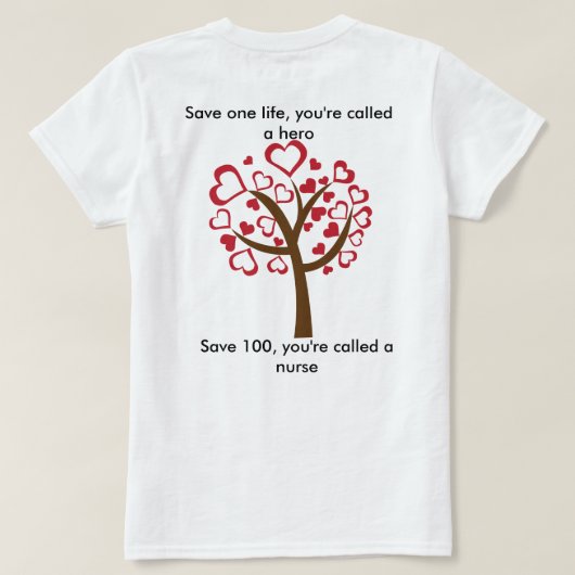 Verpleegkundigen zijn ook heros t-shirt (Design achterkant)