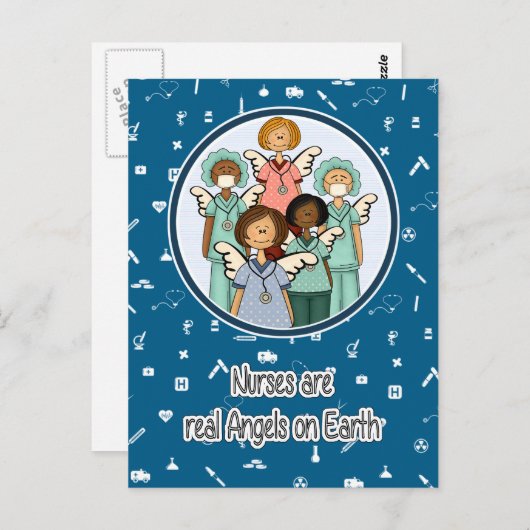 Verpleegkundigen zijn Real Angels op aarde Briefkaart (Voorkant / Achterkant)