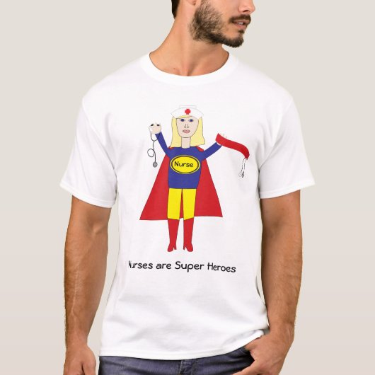 Verpleegkundigen zijn superhelden (blond) Shirt (Voorkant)
