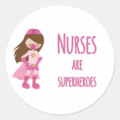 Verpleegkundigen zijn Superhelden Ronde Sticker (Voorkant)