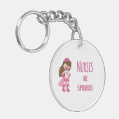 Verpleegkundigen zijn Superheroes Custom Name Sleutelhanger (Voorkant Links)