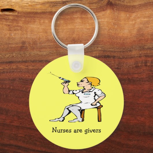 Verpleegkundigen zijn verzorgers sleutelhanger (Voorkant)