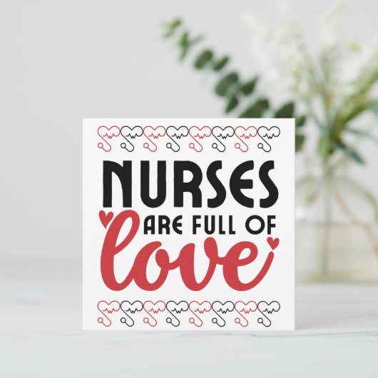Verpleegkundigen zijn vol liefde - Verpleegsters Bedankkaart (Staand voorkant)