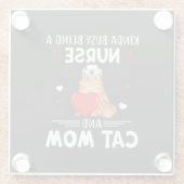 Verpleegkundigen | Zuster- en kattemam Glazen Onderzetter (Achterkant)