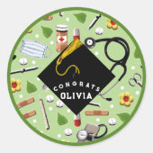 Verpleeglijk Afstuderen Ronde Sticker (Voorkant)
