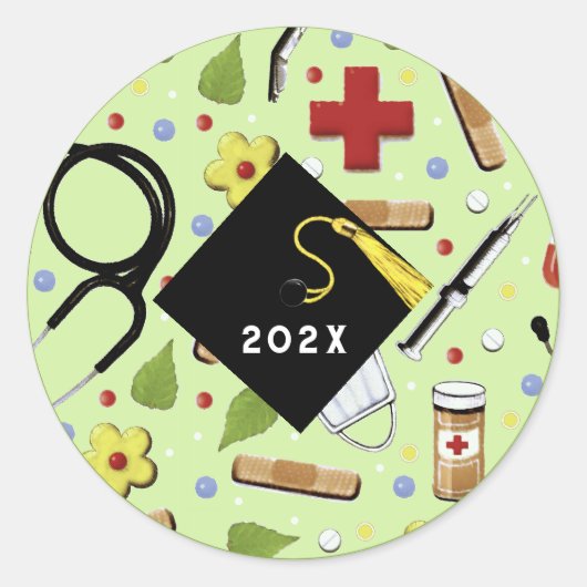Verpleeglijk Afstuderen Ronde Sticker (Voorkant)