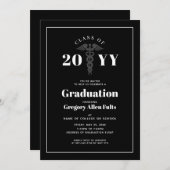 Verpleeglijk Afstuderen zwart-wit Kaart (Voorkant / Achterkant)