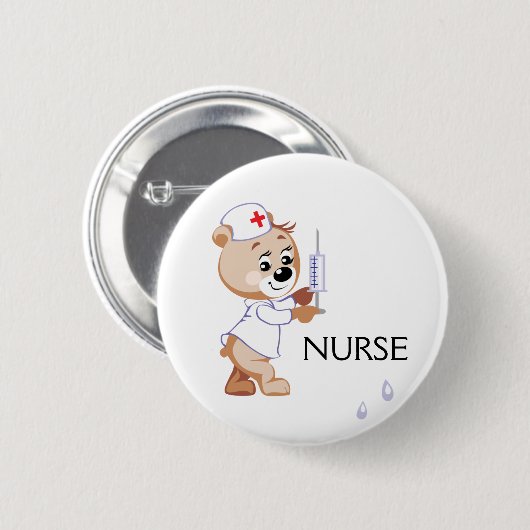 Verpleeglijk Beer Ronde Button 5,7 Cm (Voorkant /achterkant)