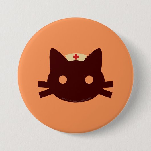Verpleeglijk Kat Ronde Button 7,6 Cm (Voorkant)