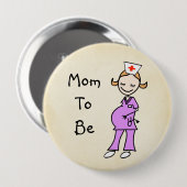 Verpleegmoeder om te zijn, beige ronde button 4,0 cm (Voorkant /achterkant)