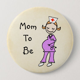 Verpleegmoeder om te zijn, beige ronde button 4,0 cm