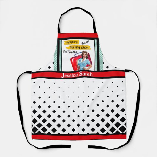 Verpleegnotities _ Polka dots Schort (Voorkant)