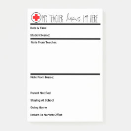 verpleegpas voor elke schoolinstelling; schoolverp post-it® notes