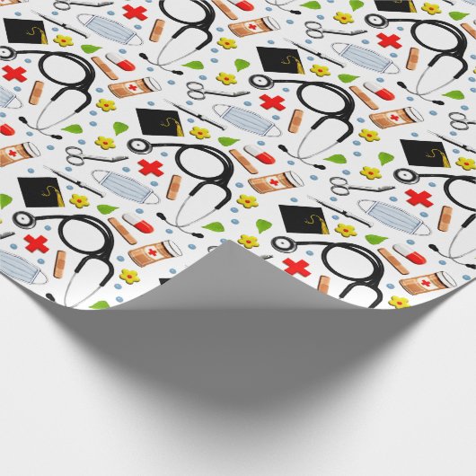 Verpleegscholen Afstuderen Gift Wrapping Pape Cadeaupapier (Hoek)