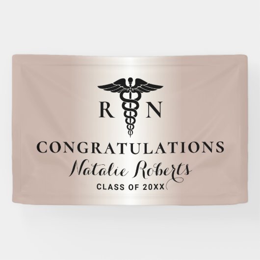 Verpleegscholen Afstuderen Moderne Roos Gold Spandoek (Horizontaal)