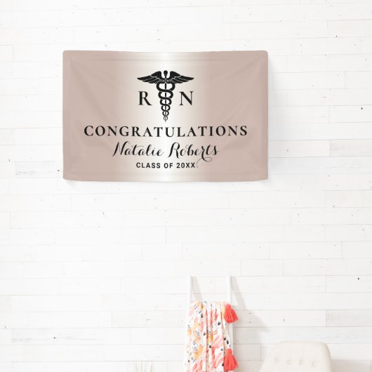 Verpleegscholen Afstuderen Moderne Roos Gold Spandoek (Insitu)