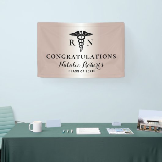 Verpleegscholen Afstuderen Moderne Roos Gold Spandoek (Beurs)