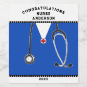 Verpleegscholen voor verpleegkundig Afstuderen Wij Wijn Etiket (Enkel label)