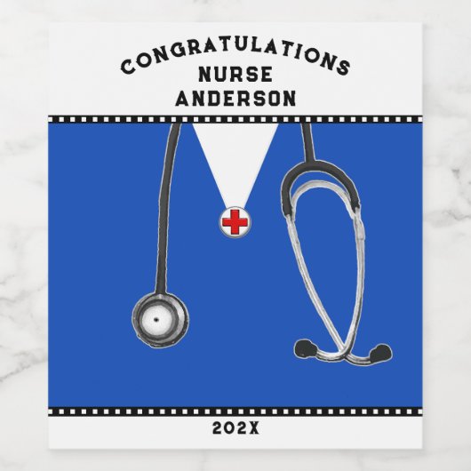 Verpleegscholen voor verpleegkundig Afstuderen Wij Wijn Etiket (Enkel label)