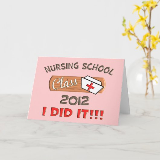 Verpleegschool 2012 Afstuderen Kaart (Gele Bloem)