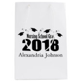 Verpleegschool 2018 Afstuderen Gift Bag (zwart Pet Medium Cadeauzakje (Voorkant)