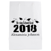 Verpleegschool 2018 Afstuderen Gift Bag (zwart Pet Medium Cadeauzakje (Achterkant)