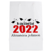 Verpleegschool 2022 Afstuderen Gift Bag (Rode Pett Medium Cadeauzakje (Achterkant)