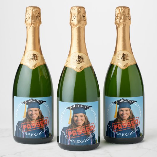 Verpleegschool afstudeerfeest, slaags nclex examen sparkling wijnetiket (Flessen)