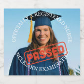 Verpleegschool afstudeerfeest, slaags nclex examen sparkling wijnetiket (Enkel label)