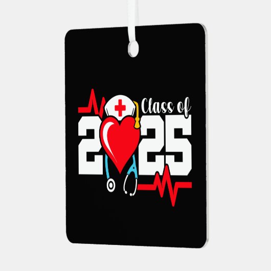 Verpleegschool Afstuderen 2025 Verpleegkundig Afst Metalen Ornament (Voorkant links)
