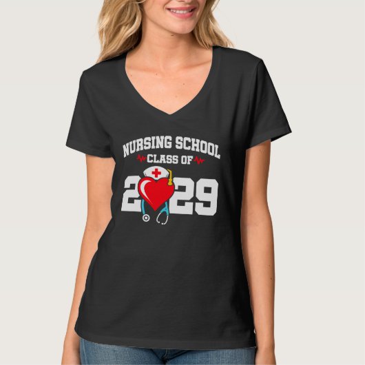 Verpleegschool Afstuderen 2029 Verpleegkundig Afst T-shirt (Voorkant)