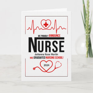 Verpleegschool Afstuderen aankondiging met naam