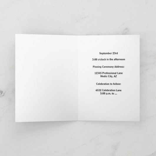 Verpleegschool Afstuderen aankondiging met naam (Binnen)