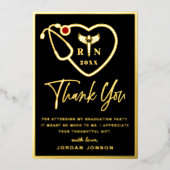 Verpleegschool Afstuderen Gold Foil Hartelijk dank Folie Uitnodiging (Voorkant)