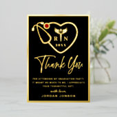 Verpleegschool Afstuderen Gold Foil Hartelijk dank Folie Uitnodiging (Staand Voorkant)