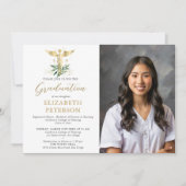 Verpleegschool Afstuderen Goud Caduceum groen Kaart (Voorkant)